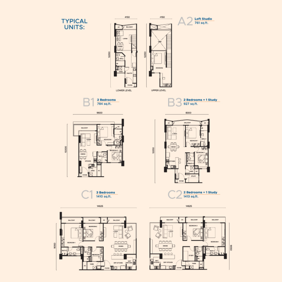 Corliss Residence floor plans overview